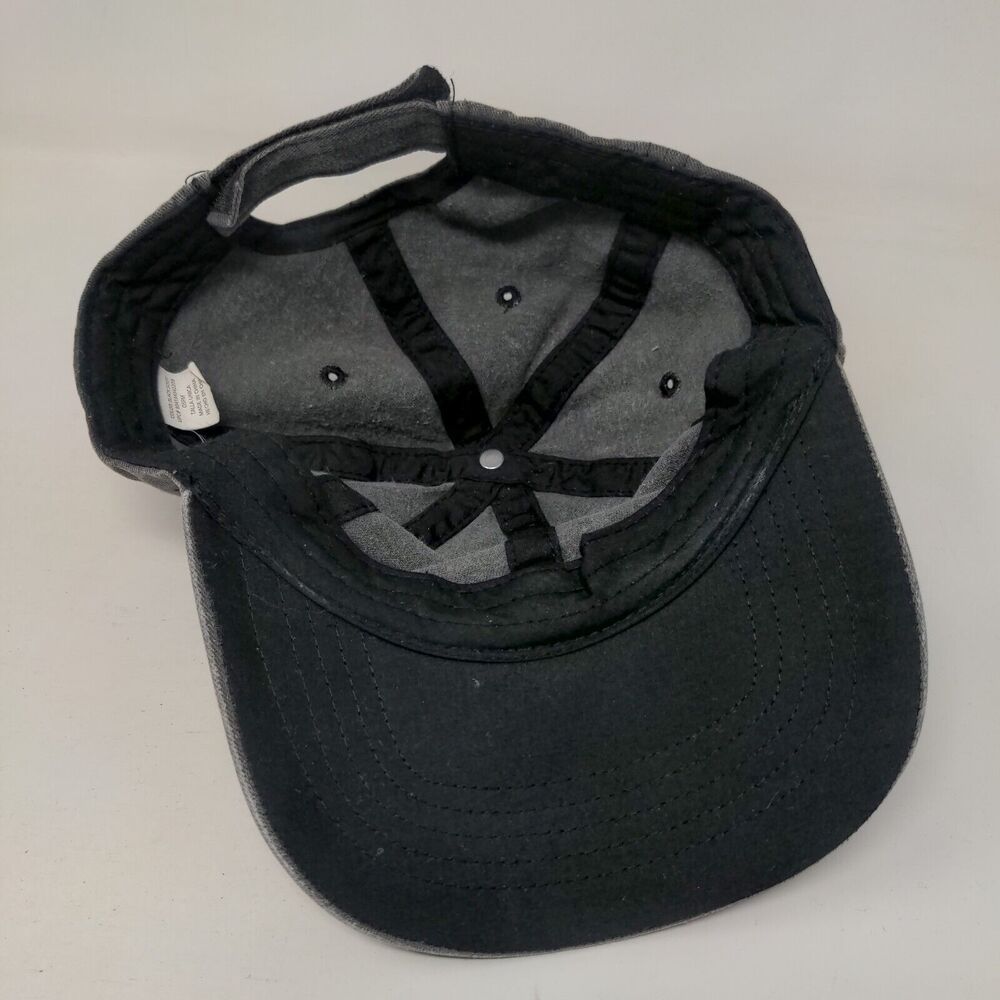 Unbranded Strapback Hat Solid Gray Black Soot Osf… - image 6